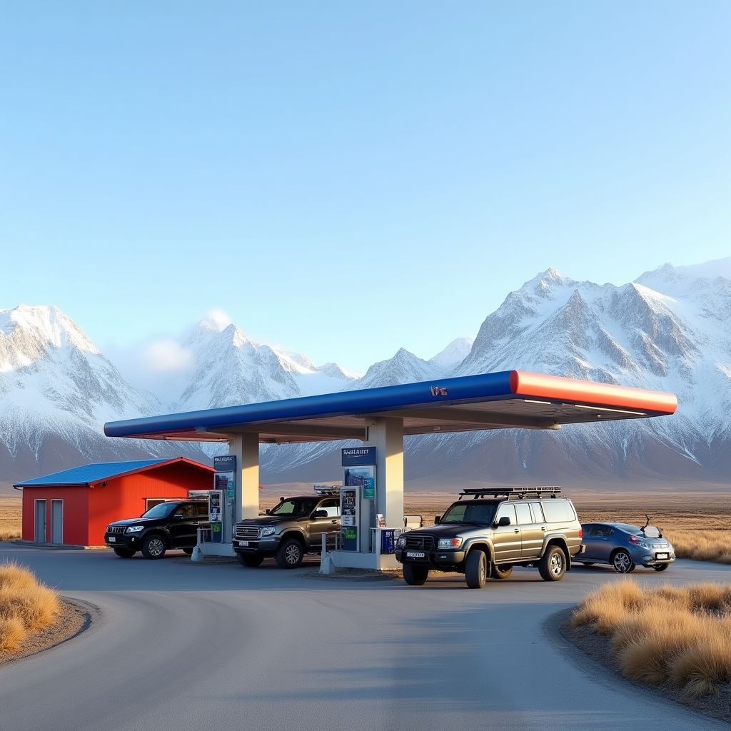 Estación YPF en la Patagonia argentina