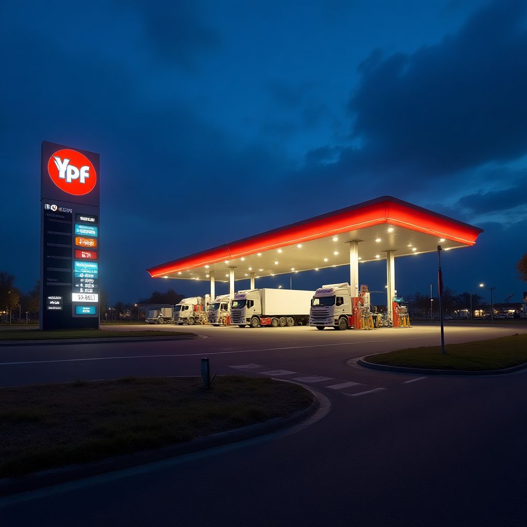 Estación YPF en ruta nacional